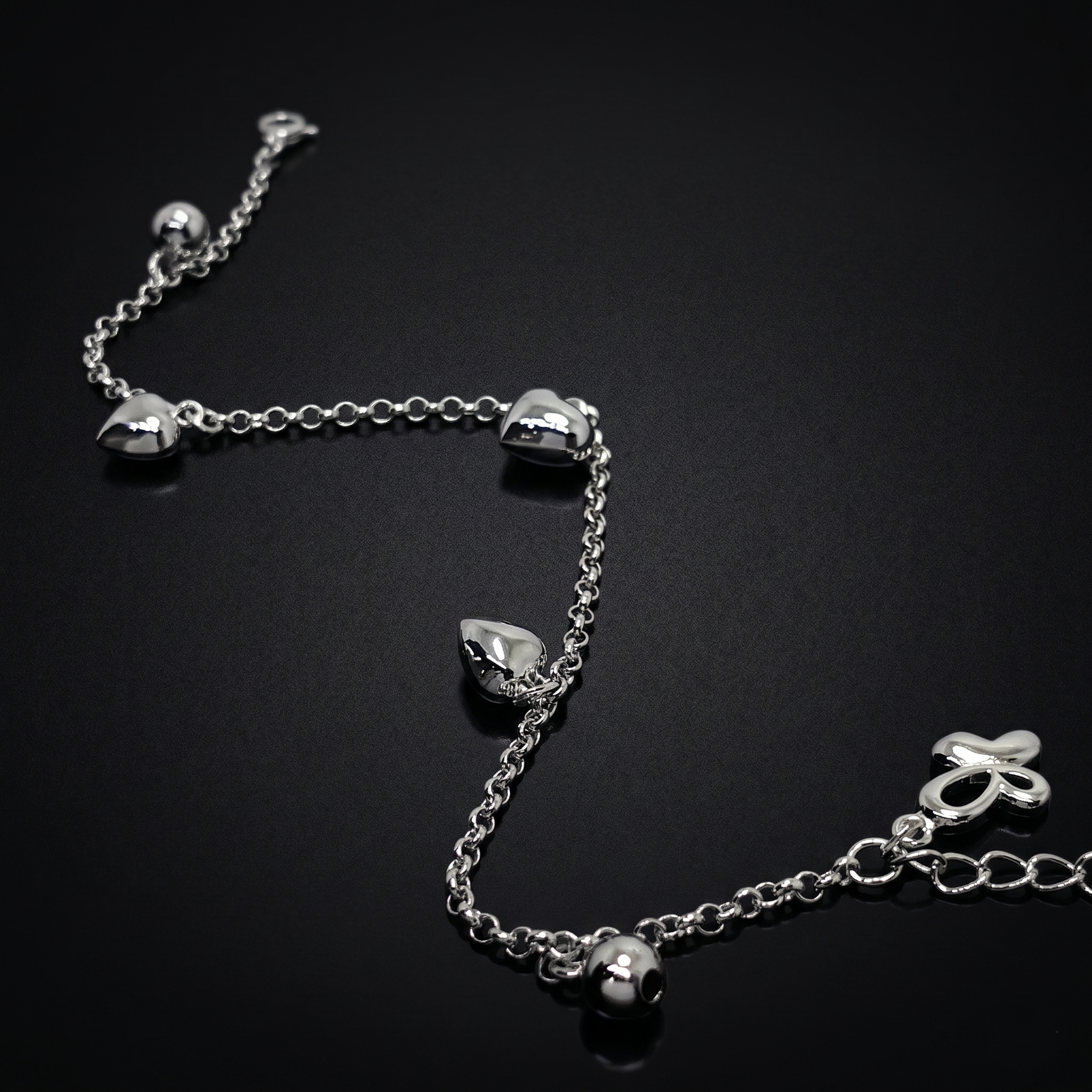 925 Silver Link Bracelet | Adjustable Lightweight Jewelry with Modern Charms
