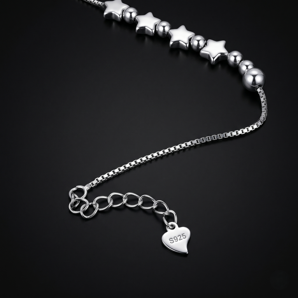 925 Sterling Silver Bracelet | Refined Charm Chain with Smooth Finish