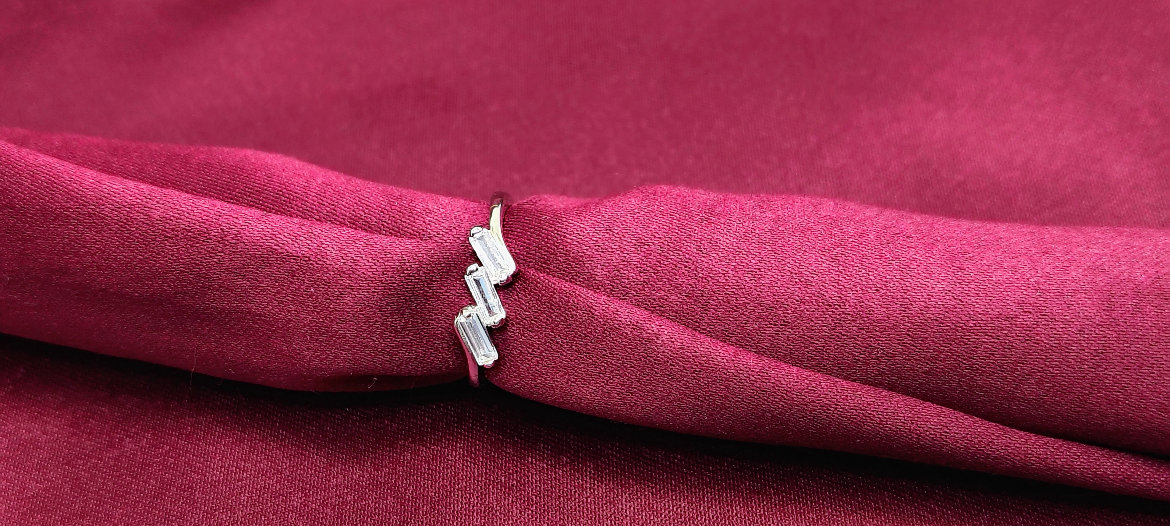 Triple Emerald & Diamond 925 Silver Ring – Designed to catch the light beautifully.