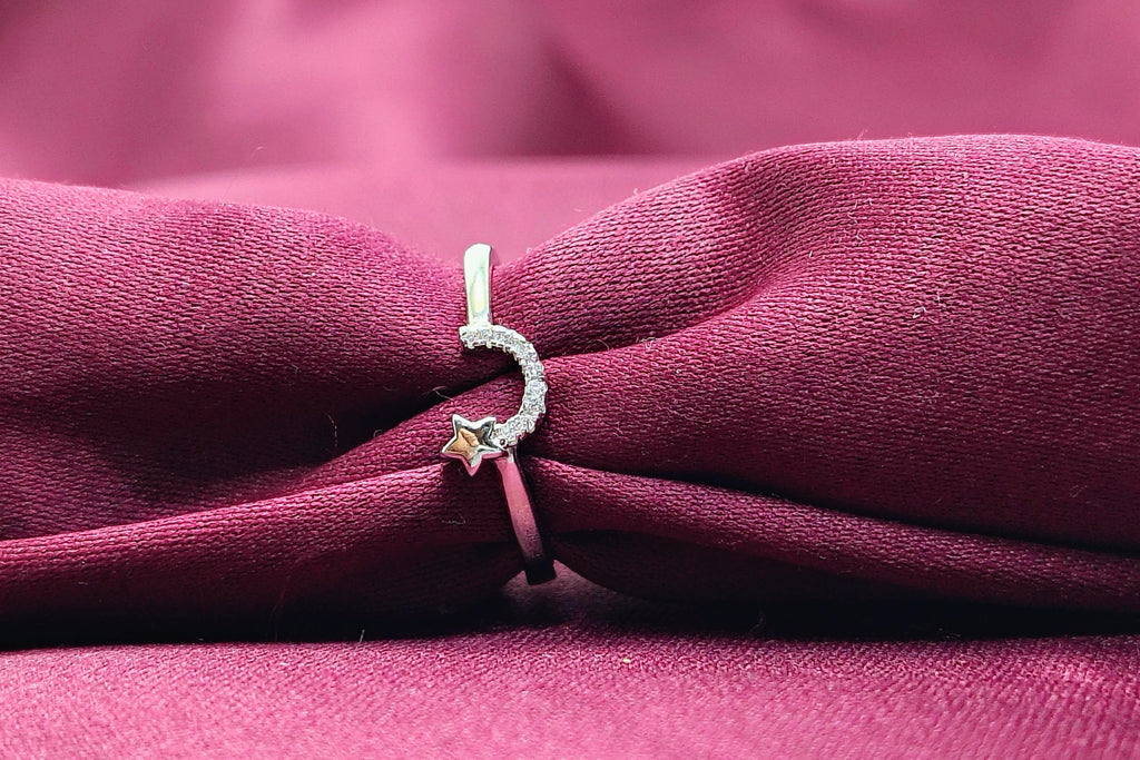 Silver Celestial  Moon & Star Ring