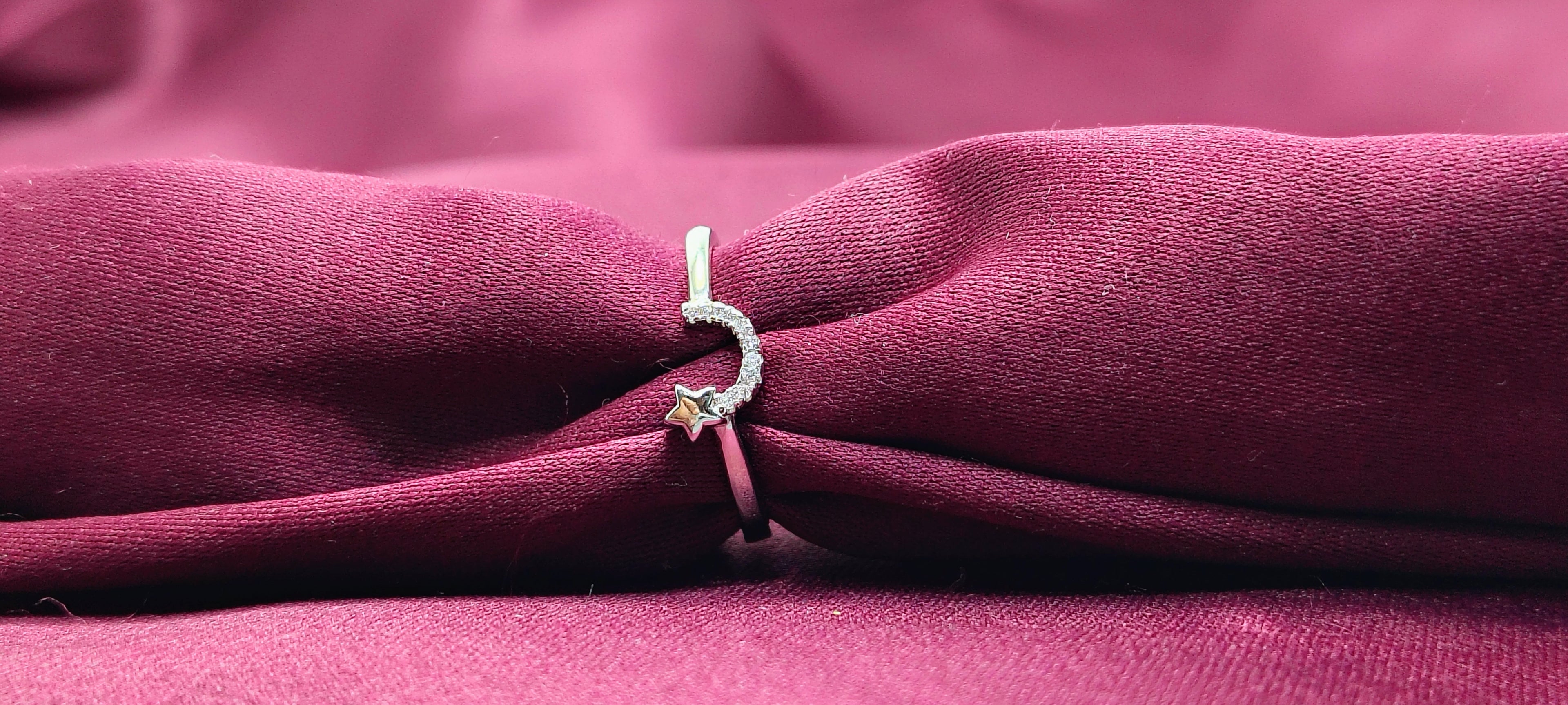 Celestial 925 Silver Moon & Star Ring – Elegant Night Sky Design