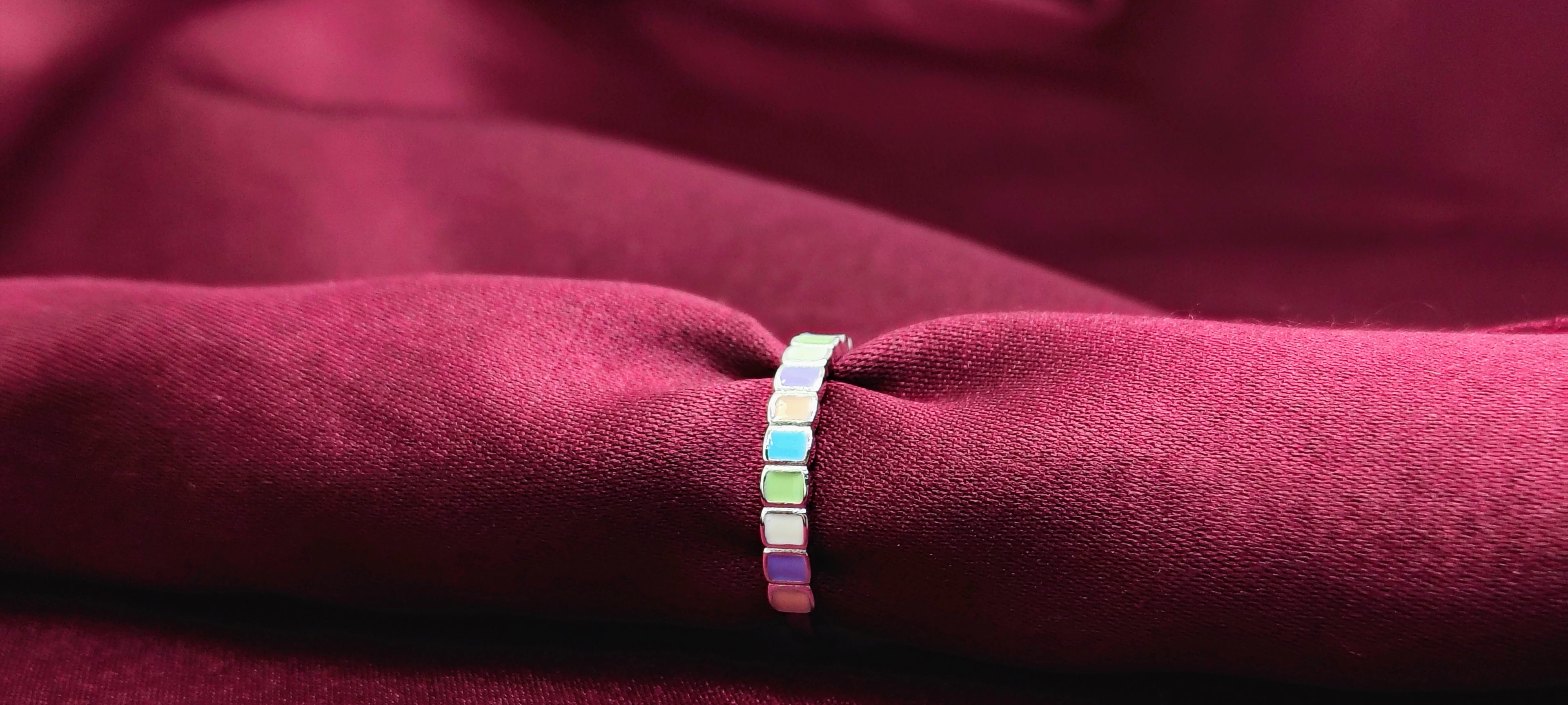 Multi Color 925 Silver Ring - Lightweight enough for long celebrations.