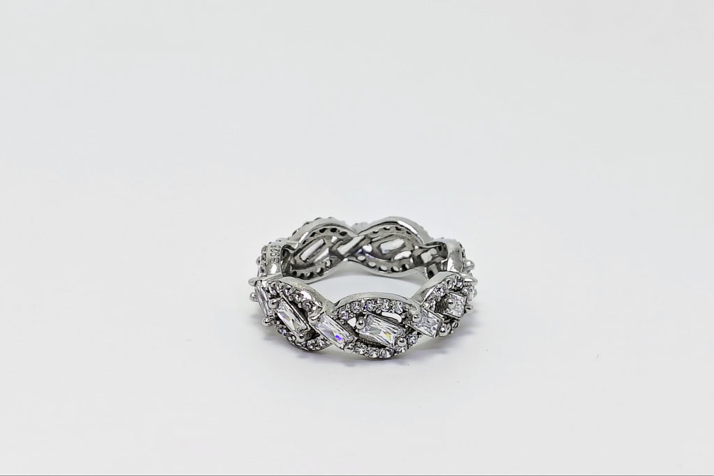 Silver ring with intricate design 