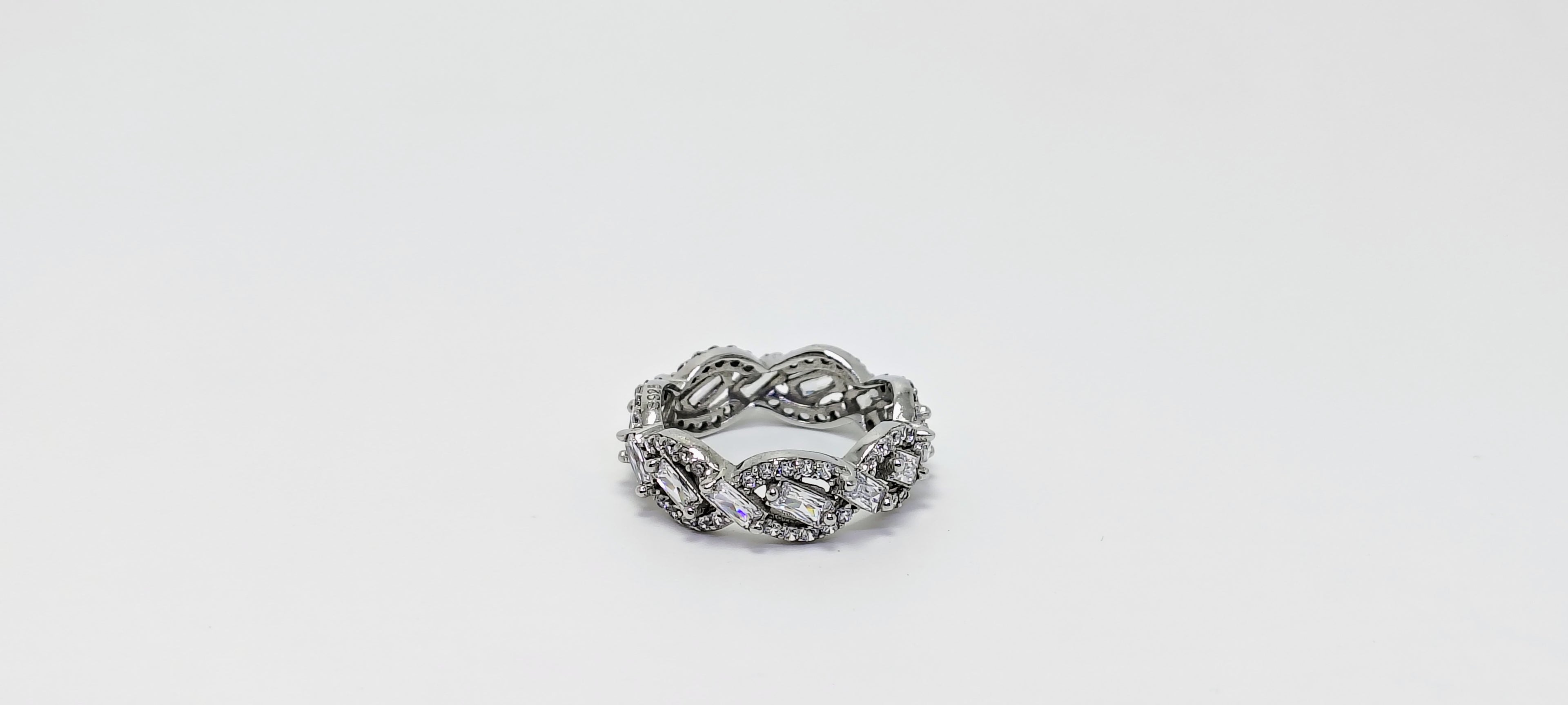 Silver ring with intricate design 