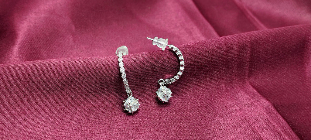 Silver Aesthetic Half Round 925 Earrings - Perfect for board meetings & daily office elegance.