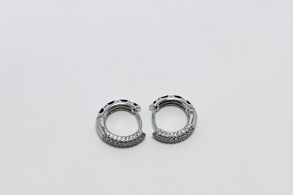 Pair of silver hoop earrings