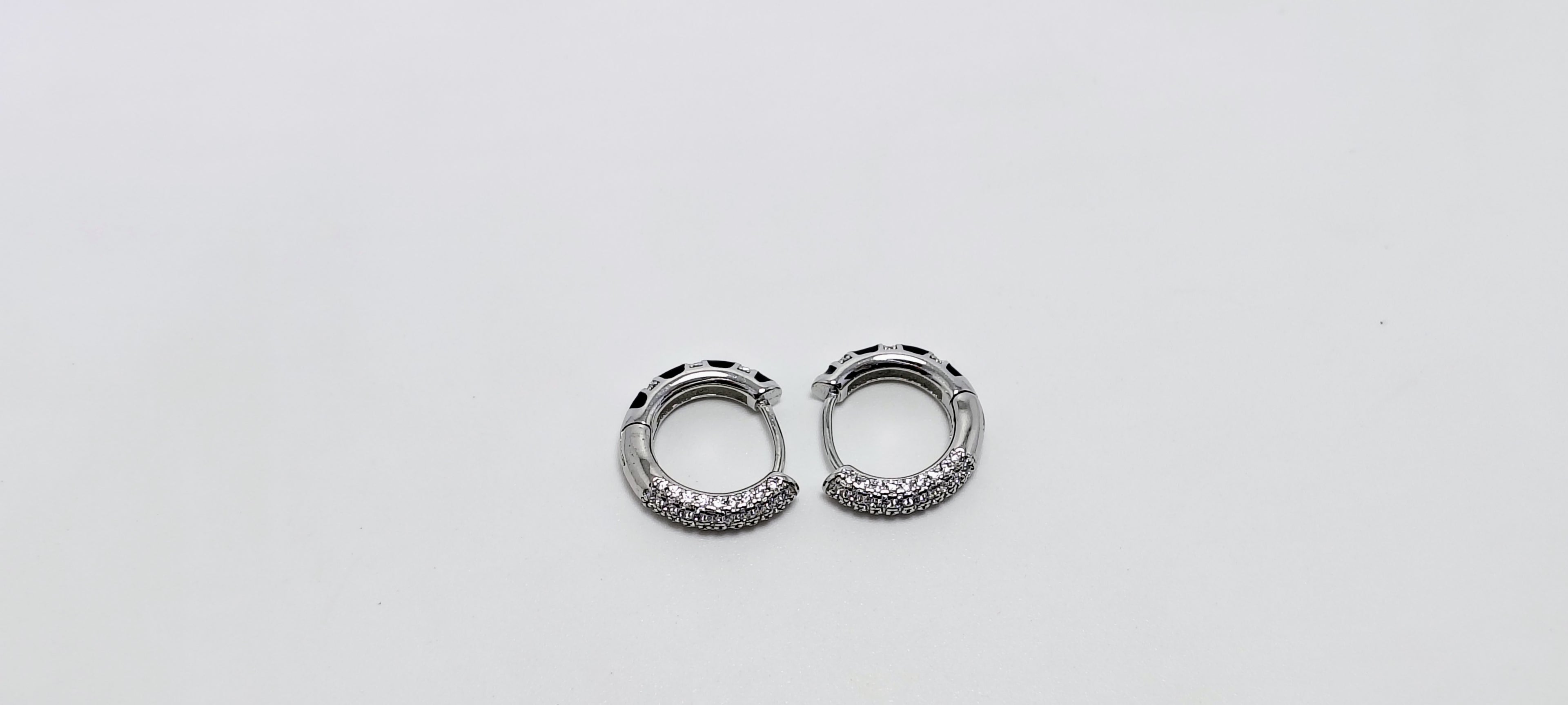 Pair of silver hoop earrings