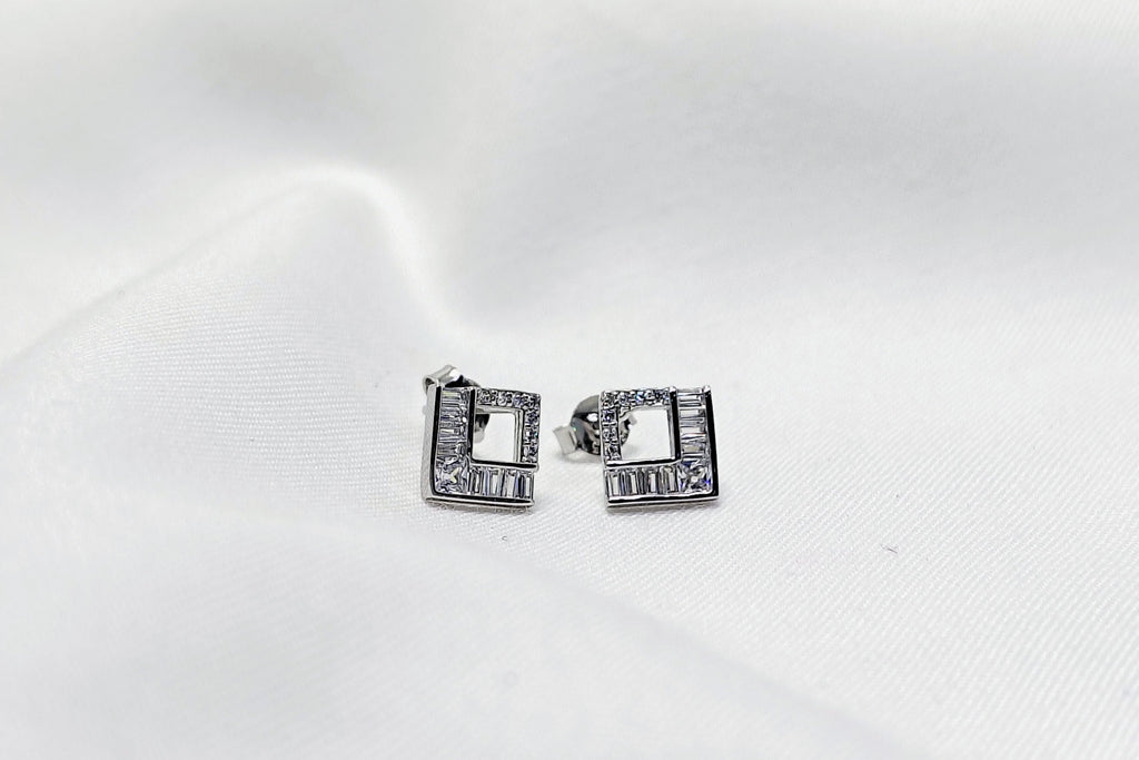 trendy 925 Silver Stud Earrings - Grace with a little glamour.
