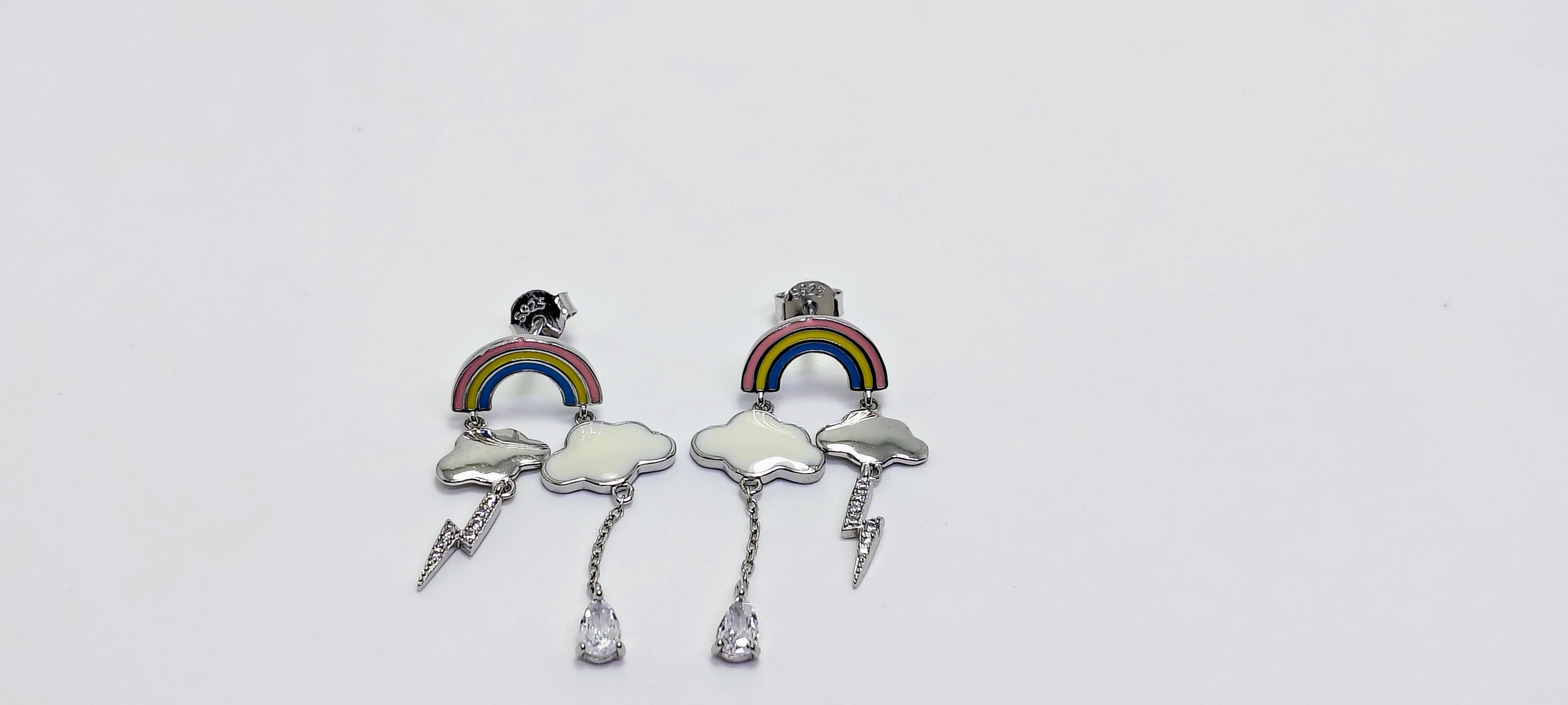 Rainbow 925 Silver Stud Earrings - Strength doesn’t need noise.