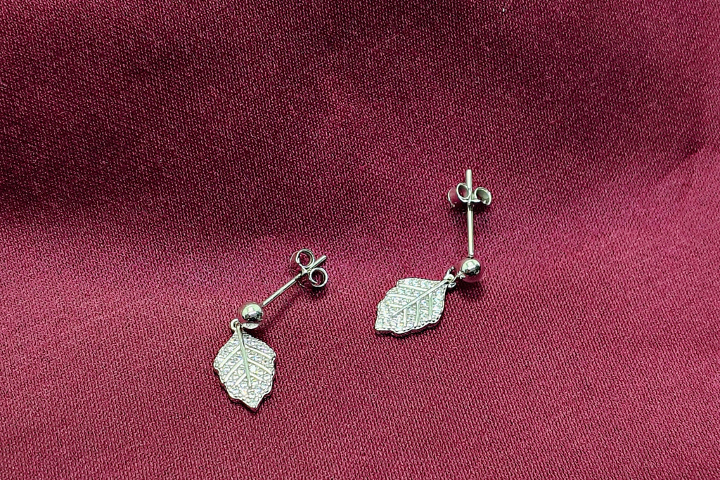 Silver Leaf Shaped Halo Earrings- Celebrate yourself. Loudly.