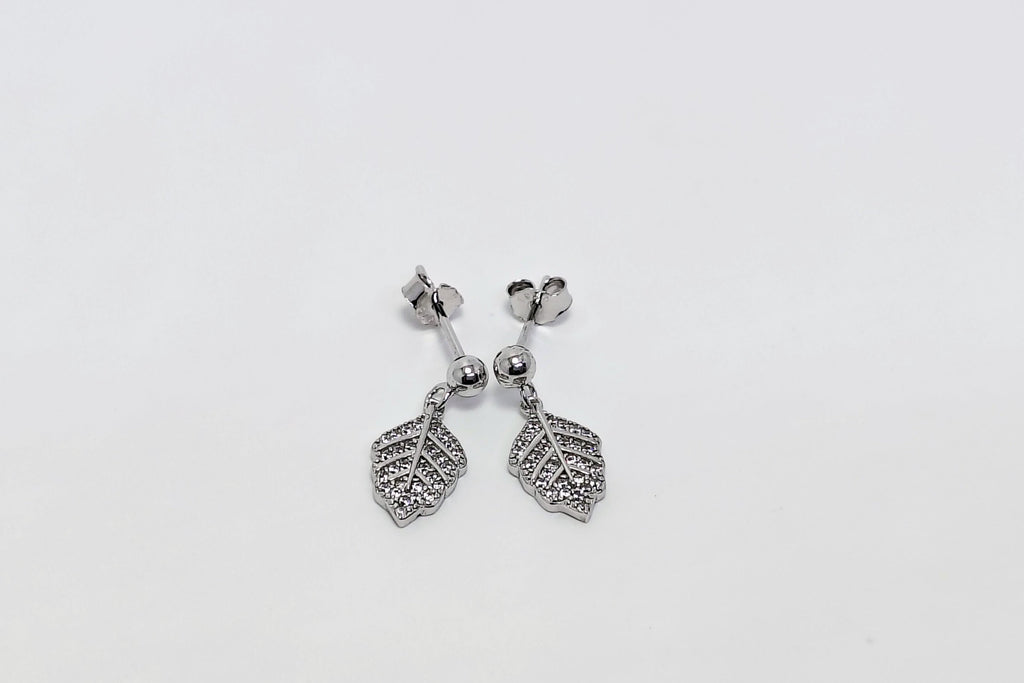 Silver Leaf Shaped Halo Earrings- Celebrate yourself. Loudly.
