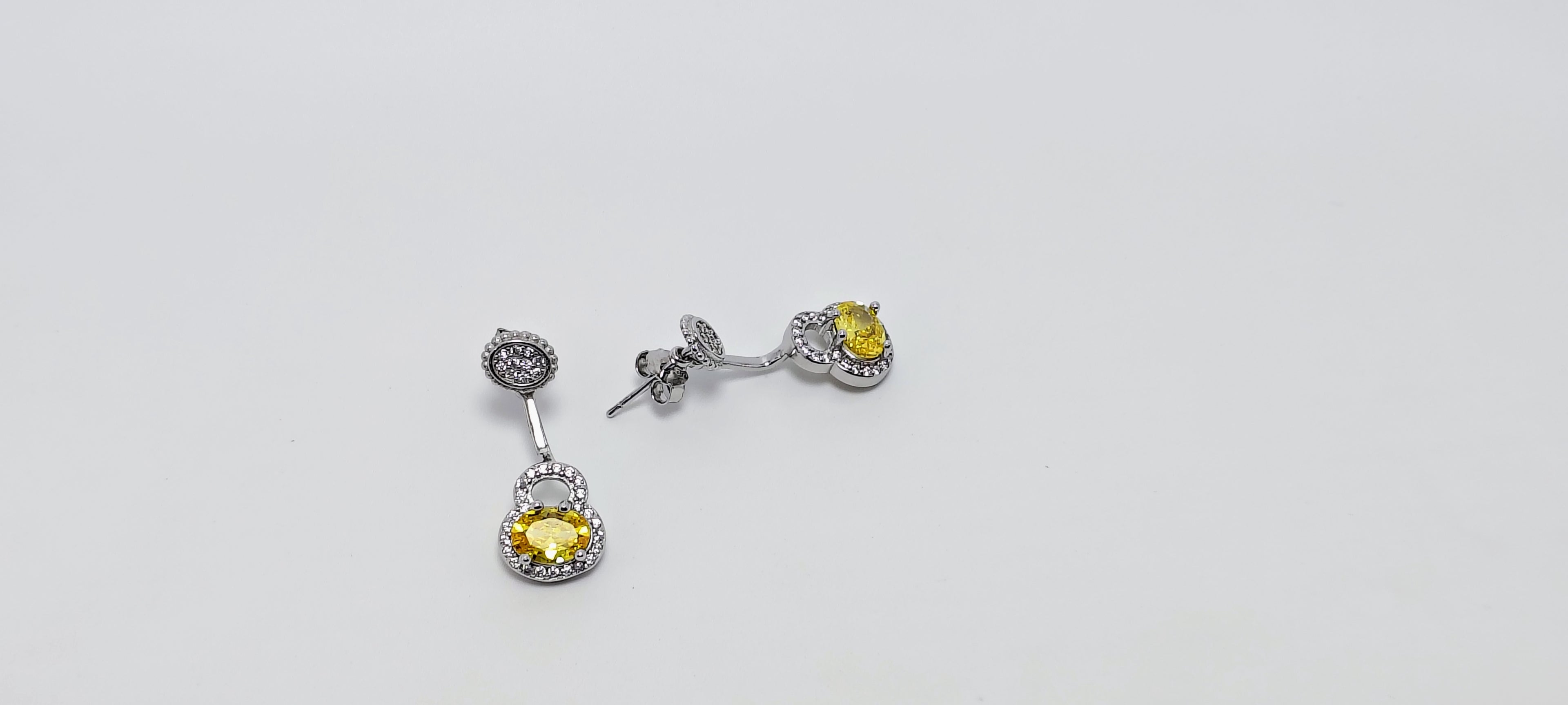 Silver Classic Yellow Stone Silver Earrings - Celebrate yourself. Loudly.