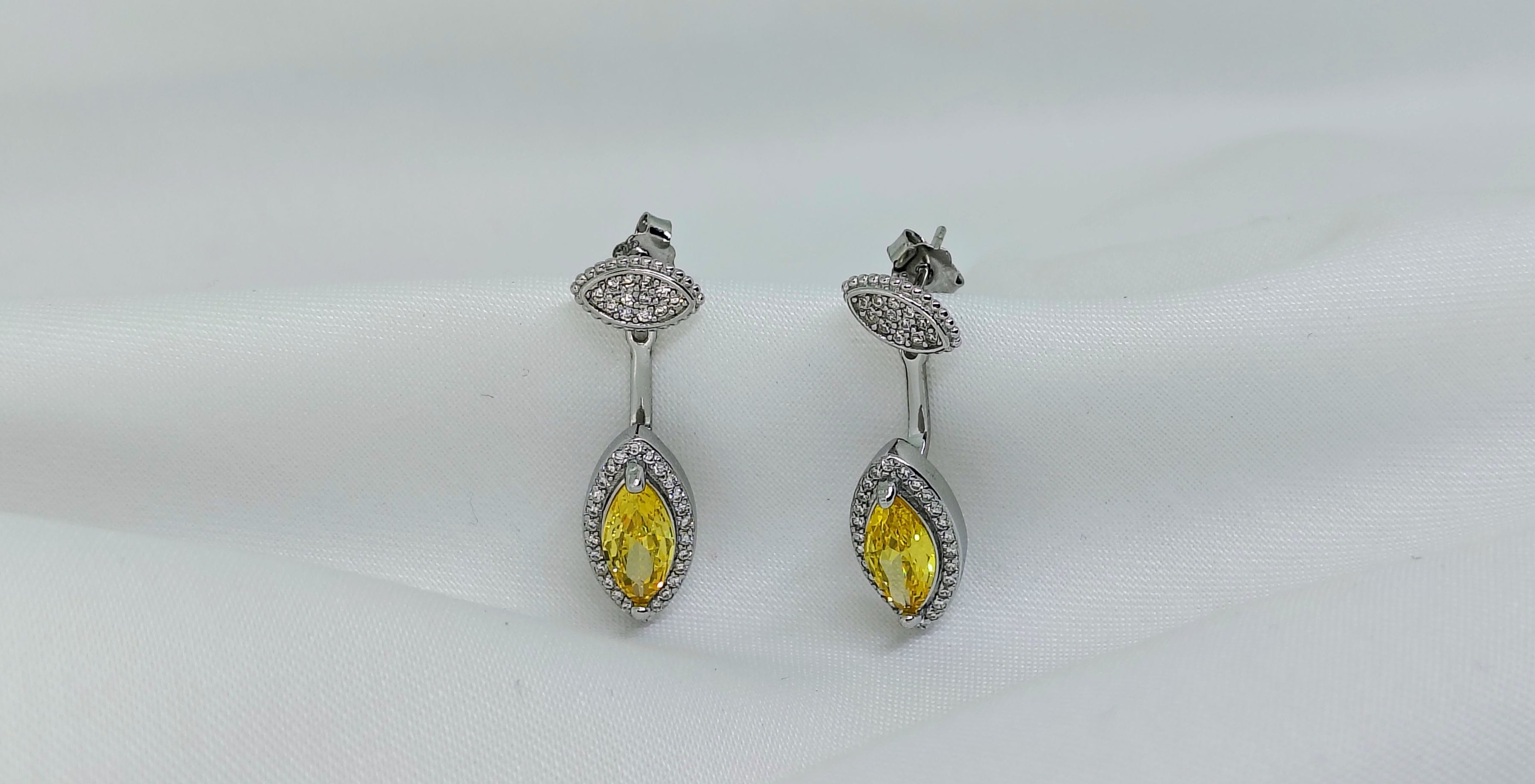 Minimalist Yellow Stone Silver Earrings - Because confidence deserves sparkle.