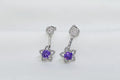 Silver Elegant Purple Stone Earrings - Designed for women who lead.