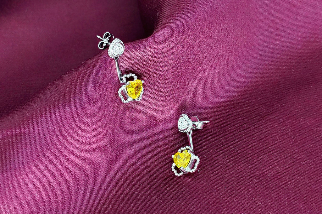 Soft Glow Yellow Stone 925 Silver Earrings - Strength doesn’t need noise.