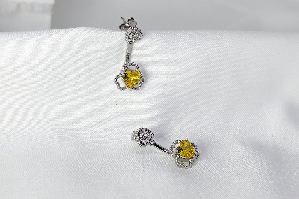 Soft Glow Yellow Stone 925 Silver Earrings - Strength doesn’t need noise.