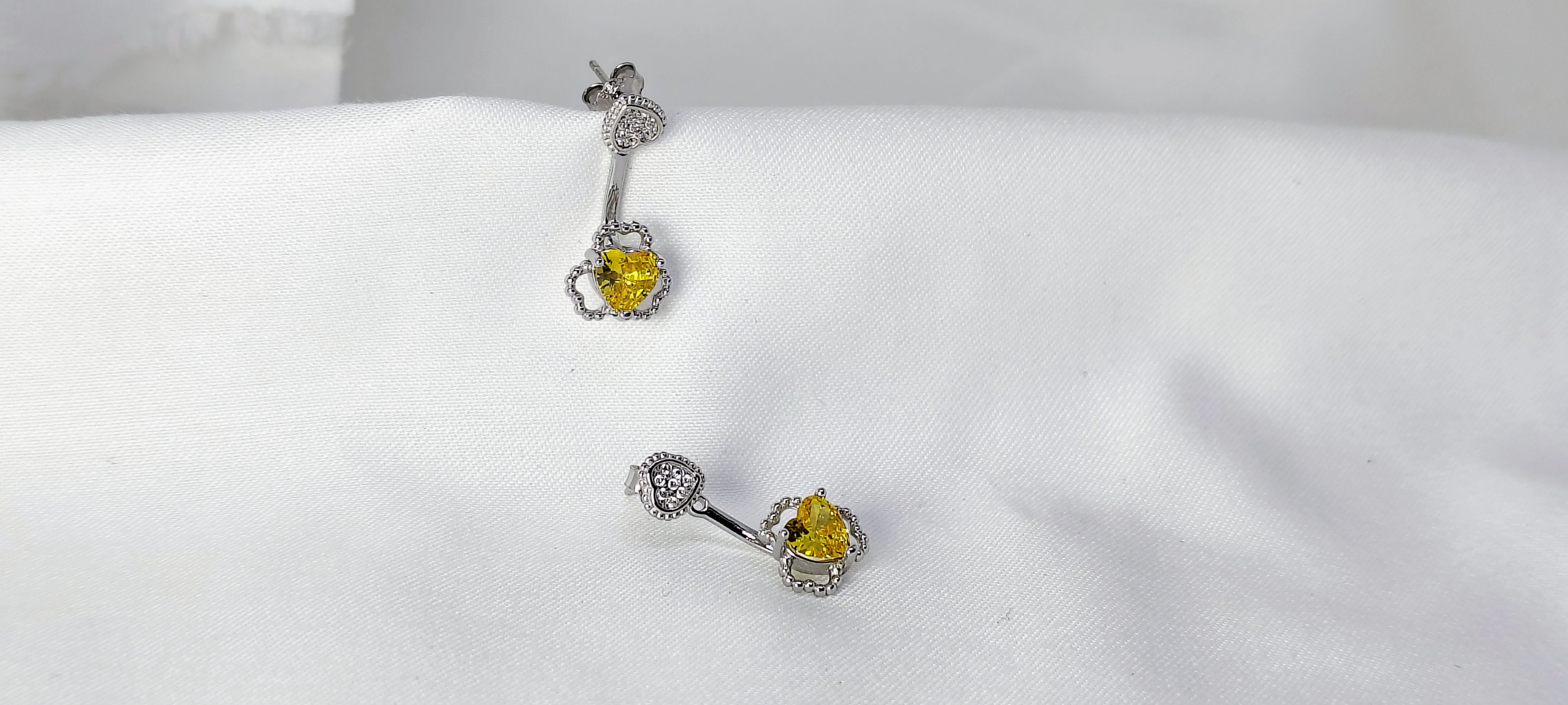 Soft Glow Yellow Stone 925 Silver Earrings - Strength doesn’t need noise.