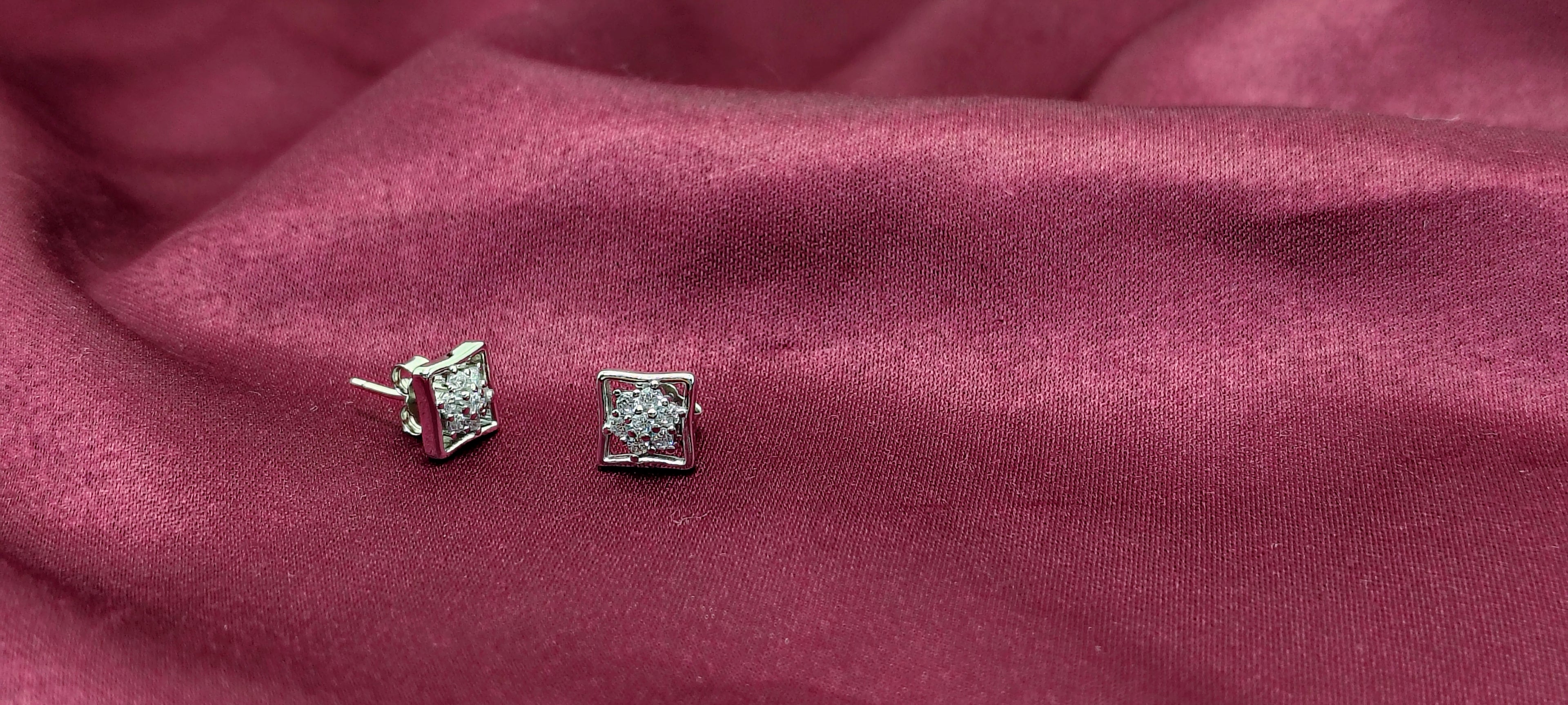 Square Shape 925 Silver Stud earrings - Strength doesn’t need noise.