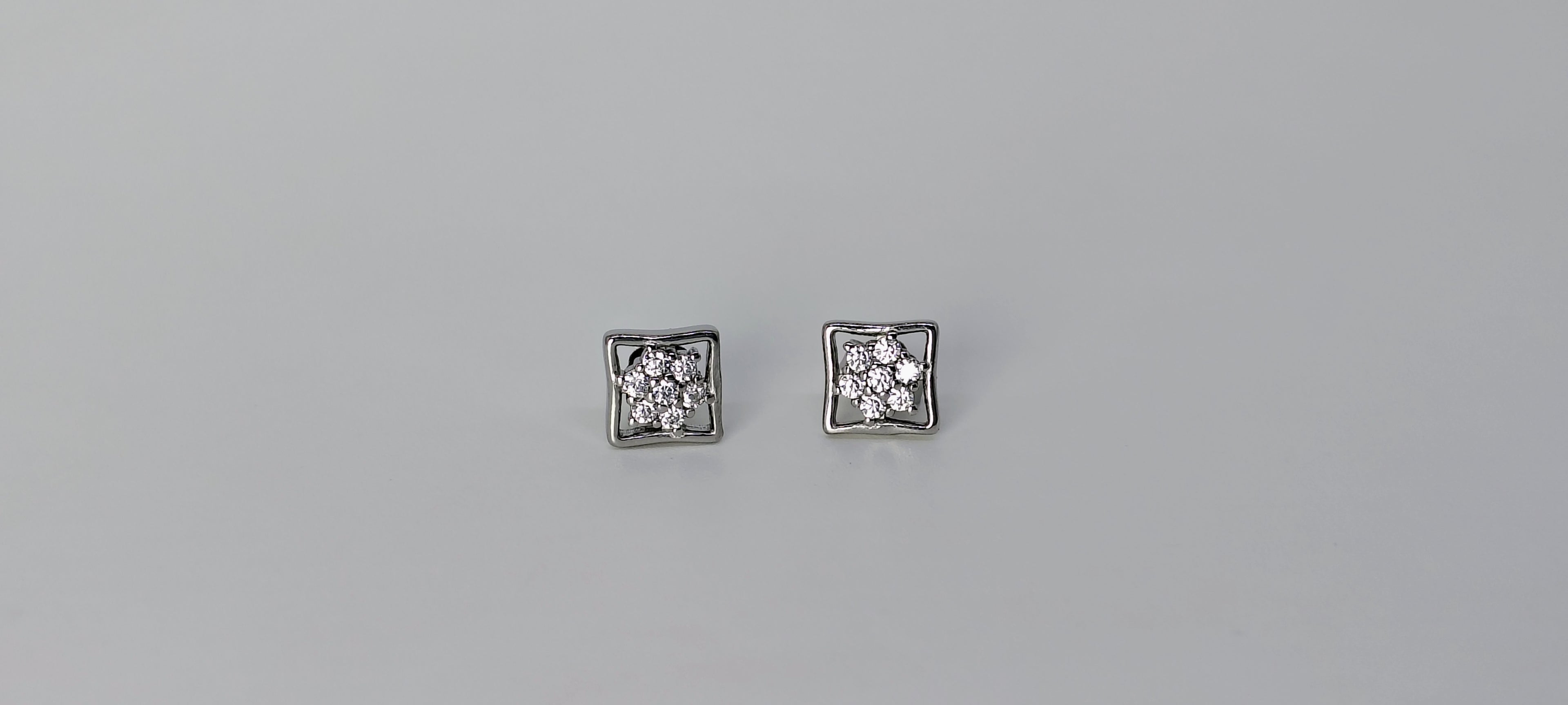 Square Shape 925 Silver Stud earrings - Strength doesn’t need noise.