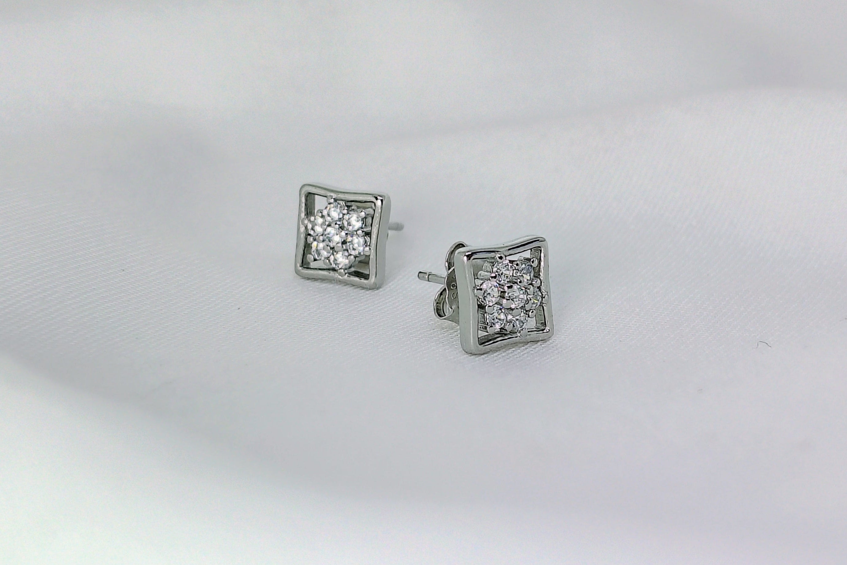 Square Shape 925 Silver Stud earrings - Strength doesn’t need noise.