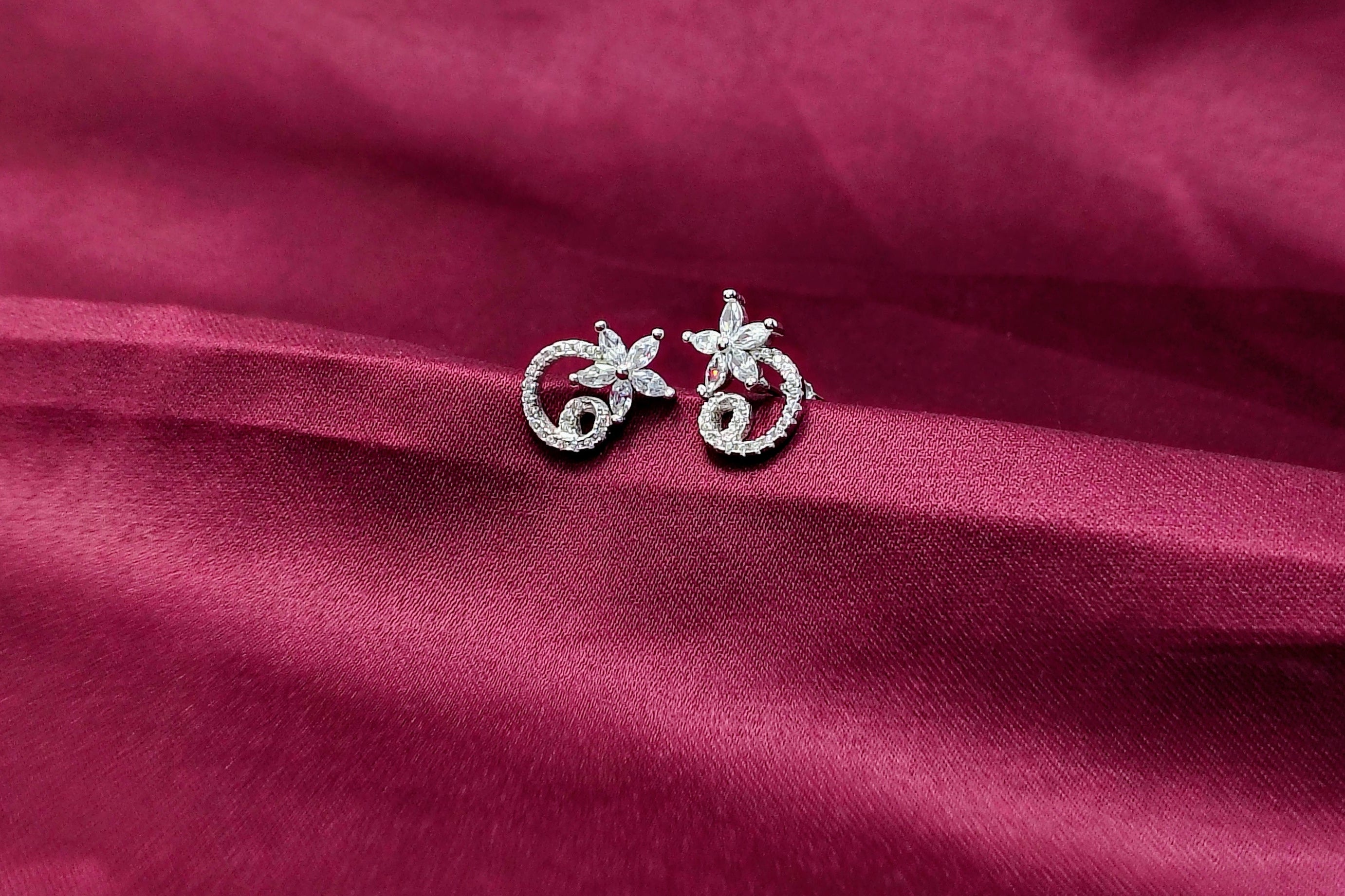 Silver Elegant Stud Earrings - Designed to catch the light — and the attention.