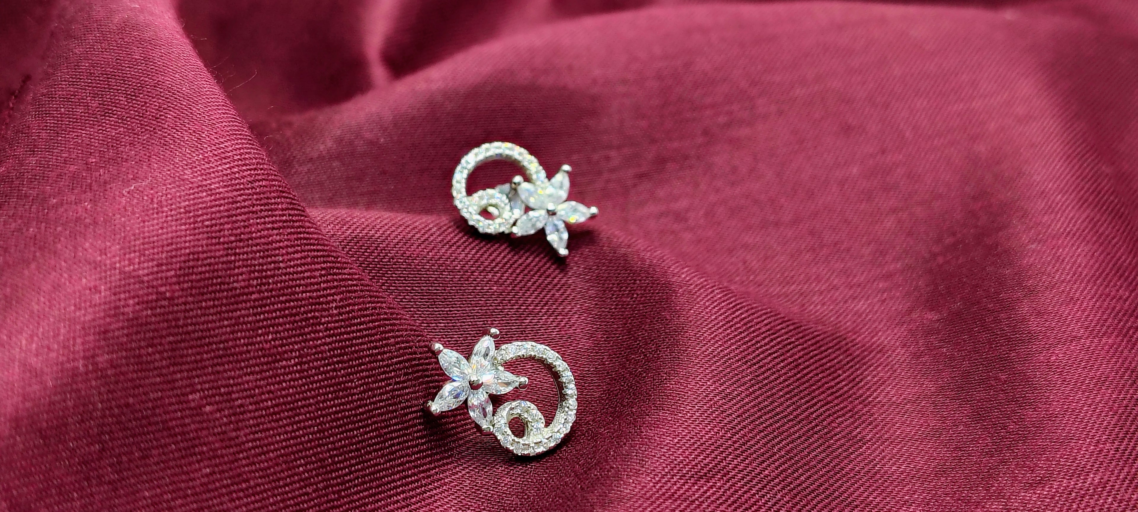 Silver Elegant Stud Earrings - Designed to catch the light — and the attention.