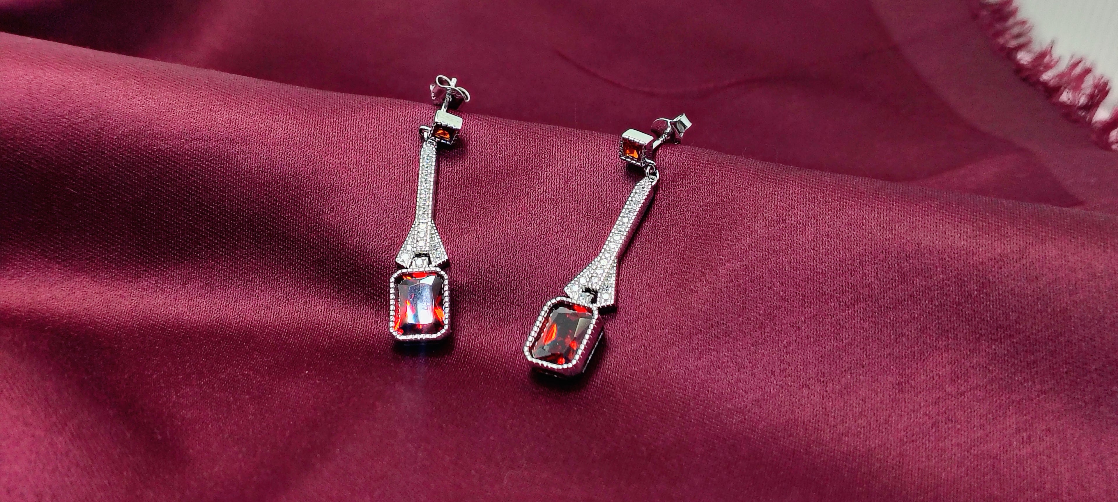 Scarlet Grace Diamond Drop 925 Silver Earrings - Power looks effortless on you.