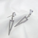 Stylish Radiance Long Diamond 925 Silver Earrings - Shine differently tonight.