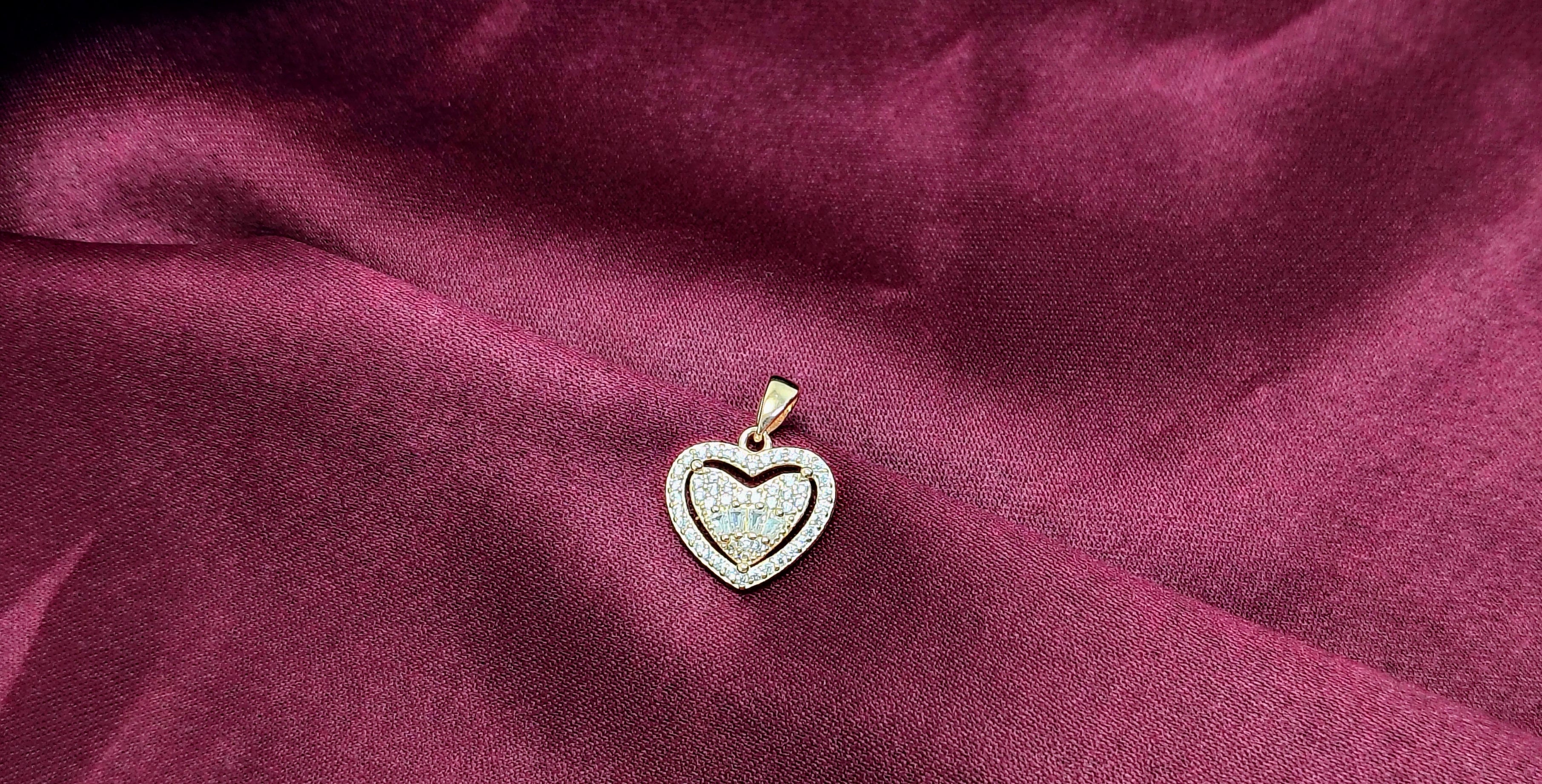 Heart Shape Rose Gold 925 Silver Pendant - A little sparkle for everything you’ve achieved.