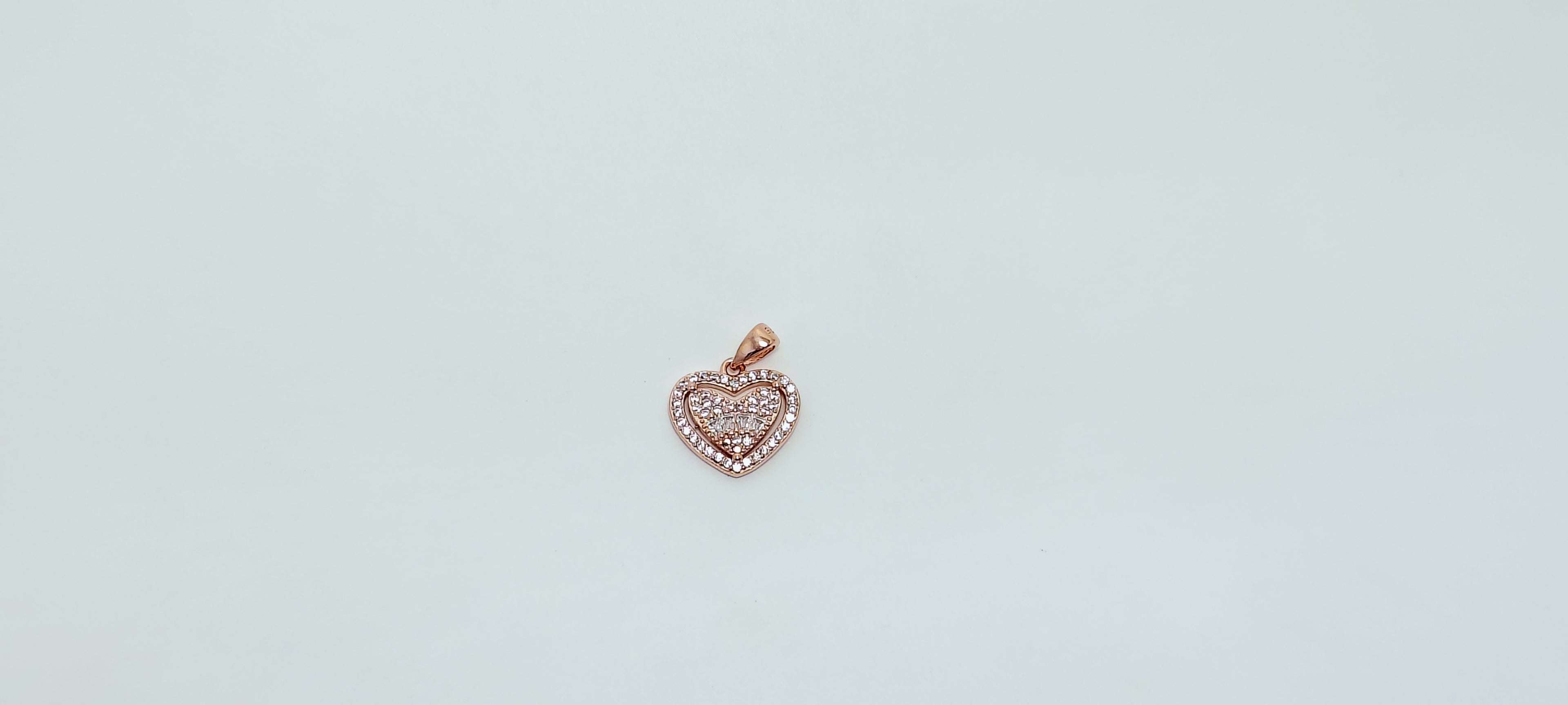 Heart Shape Rose Gold 925 Silver Pendant - A little sparkle for everything you’ve achieved.