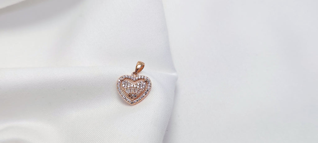 Heart Shape Rose Gold 925 Silver Pendant - A little sparkle for everything you’ve achieved.