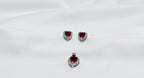 Red Heart Diamond 925 Silver Pendant Set - Made for nights that matter.