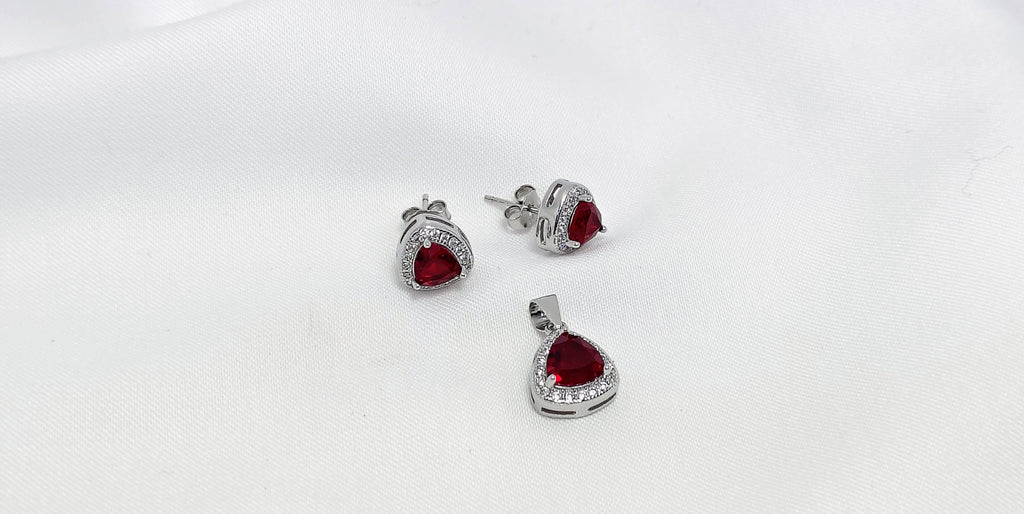 Red Diamond Accent 925 Silver Pendant Set - Made for everyday confidence.