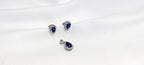 Luxury Finish Blue Diamond Silver Pendant Set - Subtle enough for work, strong enough to be noticed.
