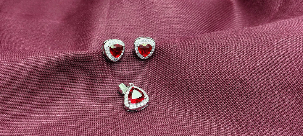 Red Diamond Accent 925 Silver Pendant Set - Made for everyday confidence.