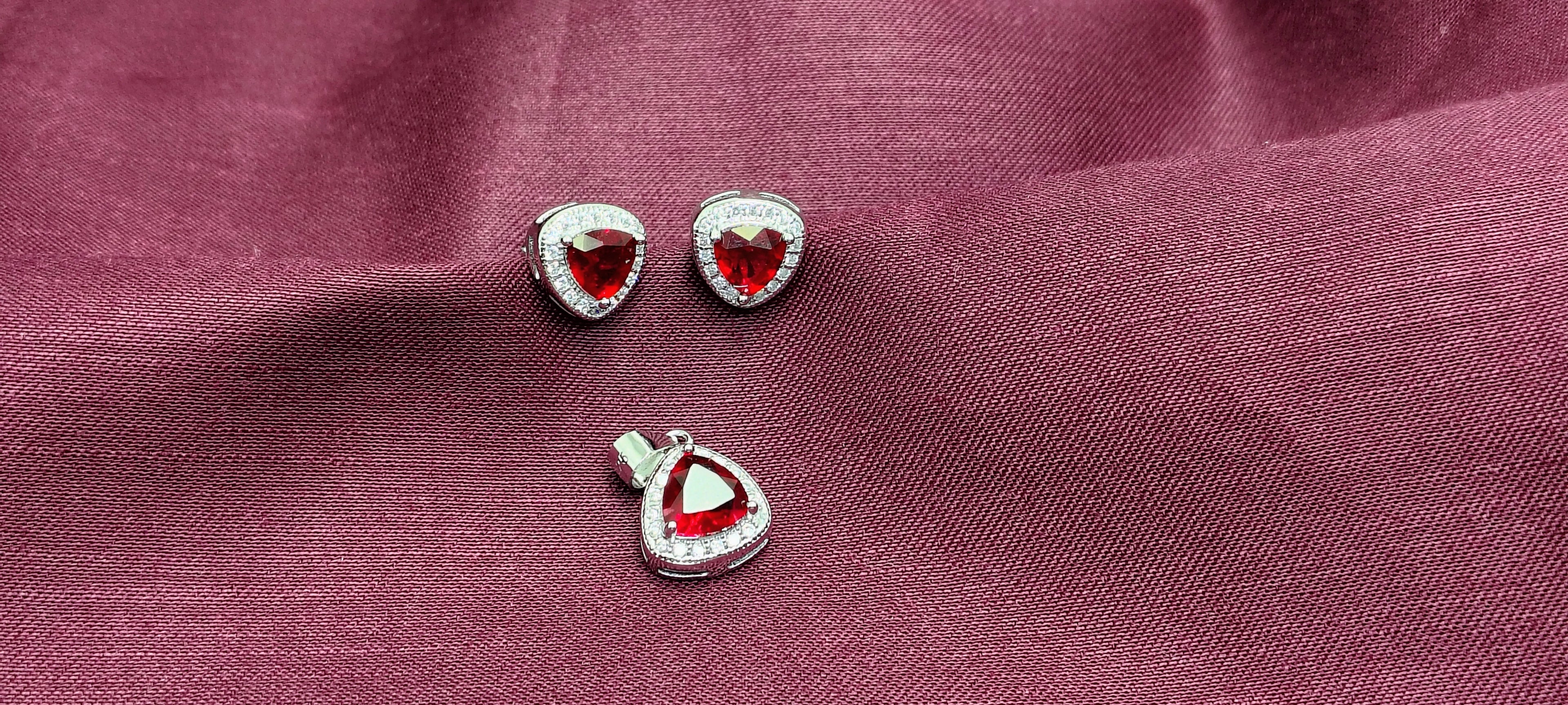 Red Diamond Accent 925 Silver Pendant Set - Made for everyday confidence.