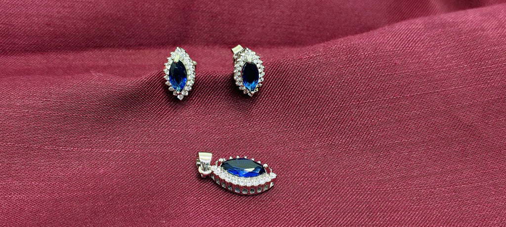 Classic Blue Diamond Pendant & Earring Set - Professional. Polished. Powerful.