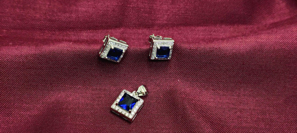 Blue Diamond 925 Silver Pendant Set - Made for everyday confidence.