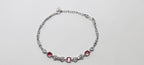 Crimson Glow 925 Silver Bracelet – Adjustable Fit