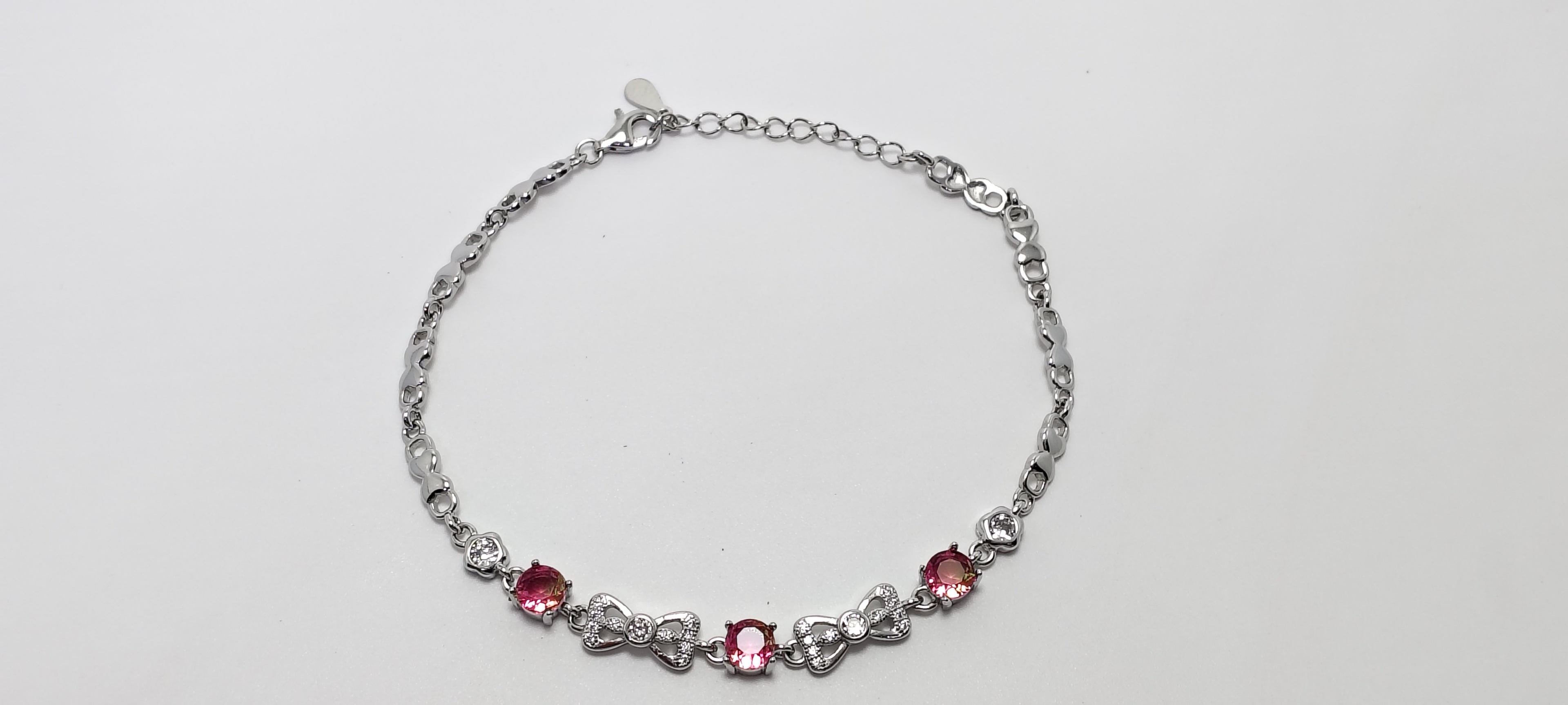 Crimson Glow 925 Silver Bracelet – Adjustable Fit