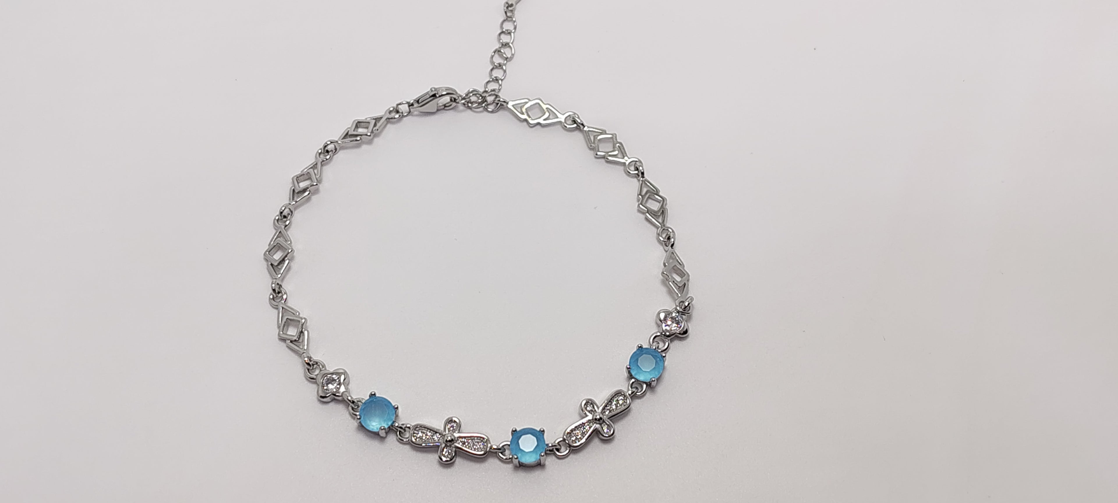 Baby Blue Stone 925 Silver Bracelet - Jewellery for women who lead.