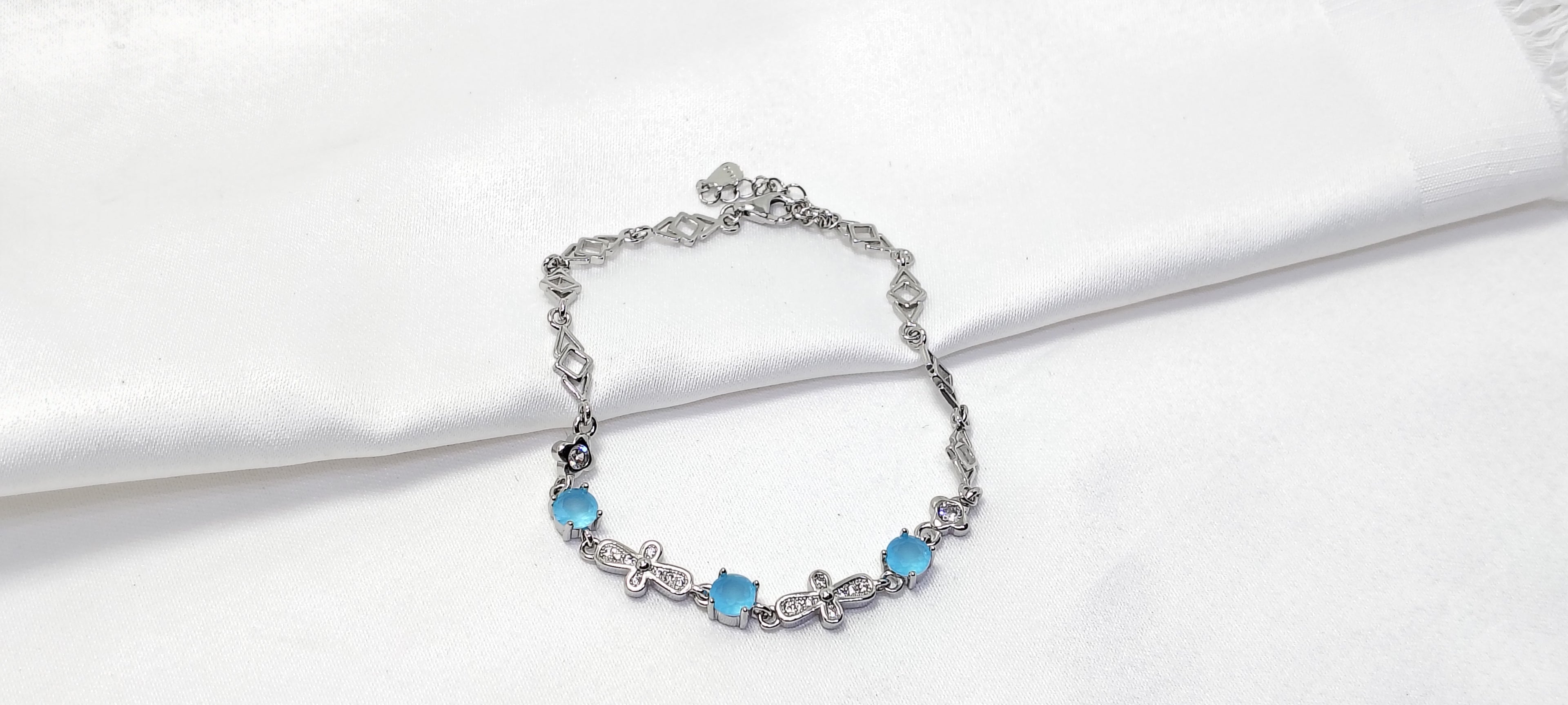 Baby Blue Stone 925 Silver Bracelet - Jewellery for women who lead.