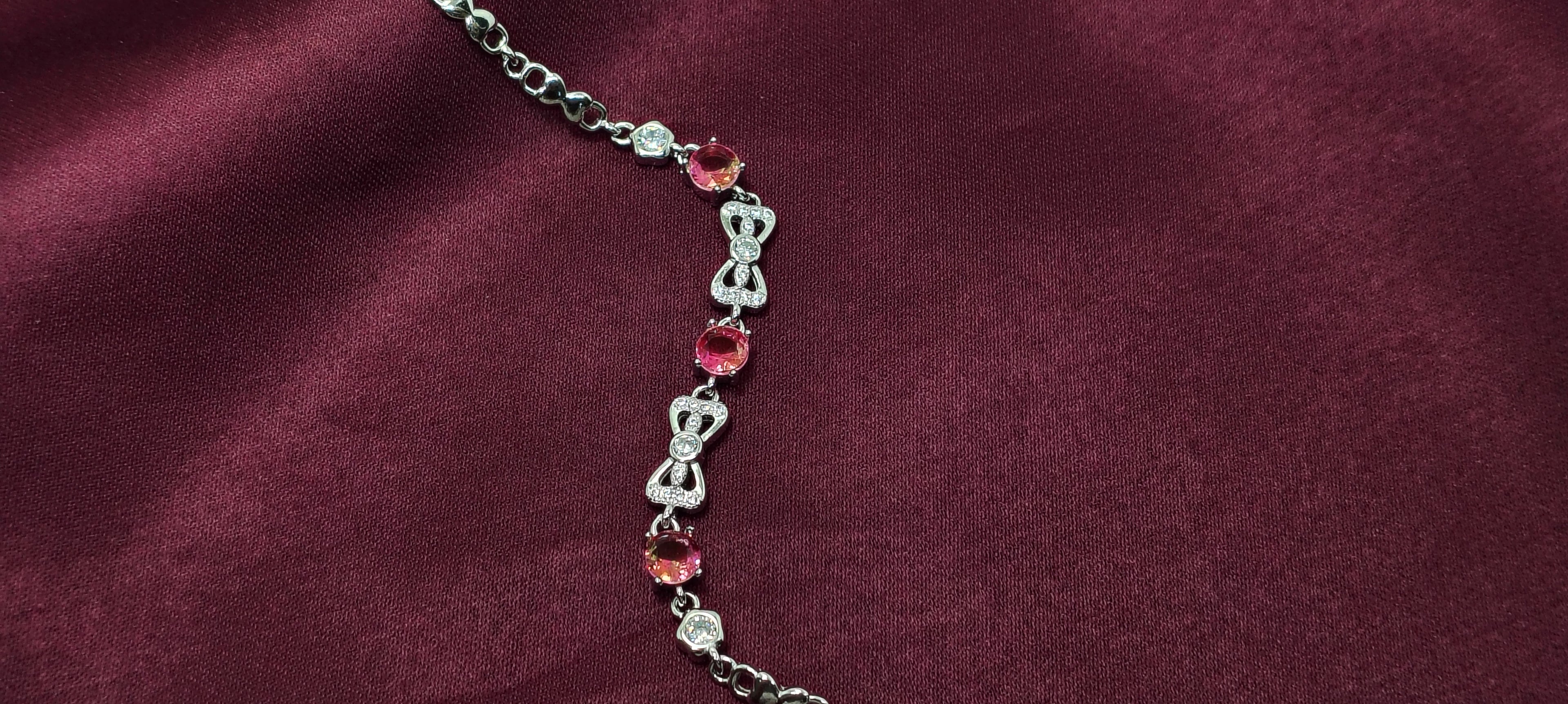 Crimson Glow 925 Silver Bracelet – Adjustable Fit