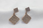 Party Wear Rose Gold Square 925 Silver Earring - Shine differently tonight.