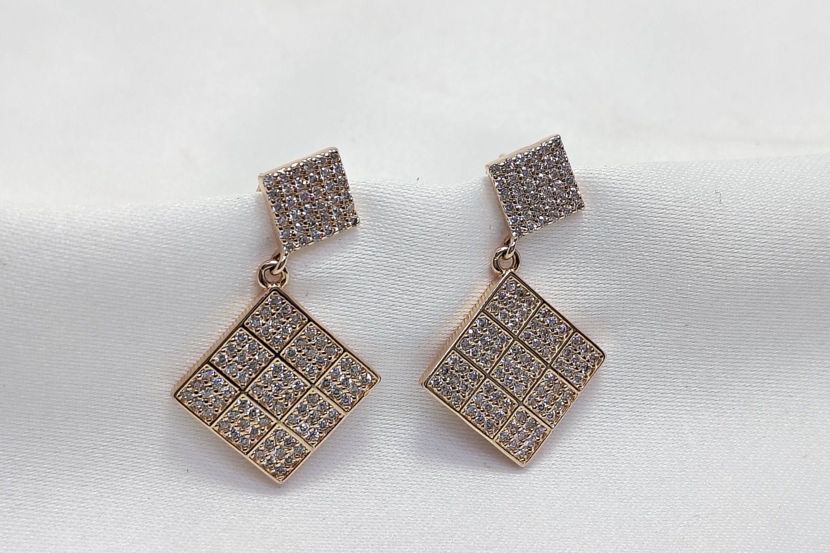 Party Wear Rose Gold Square 925 Silver Earring - Shine differently tonight.
