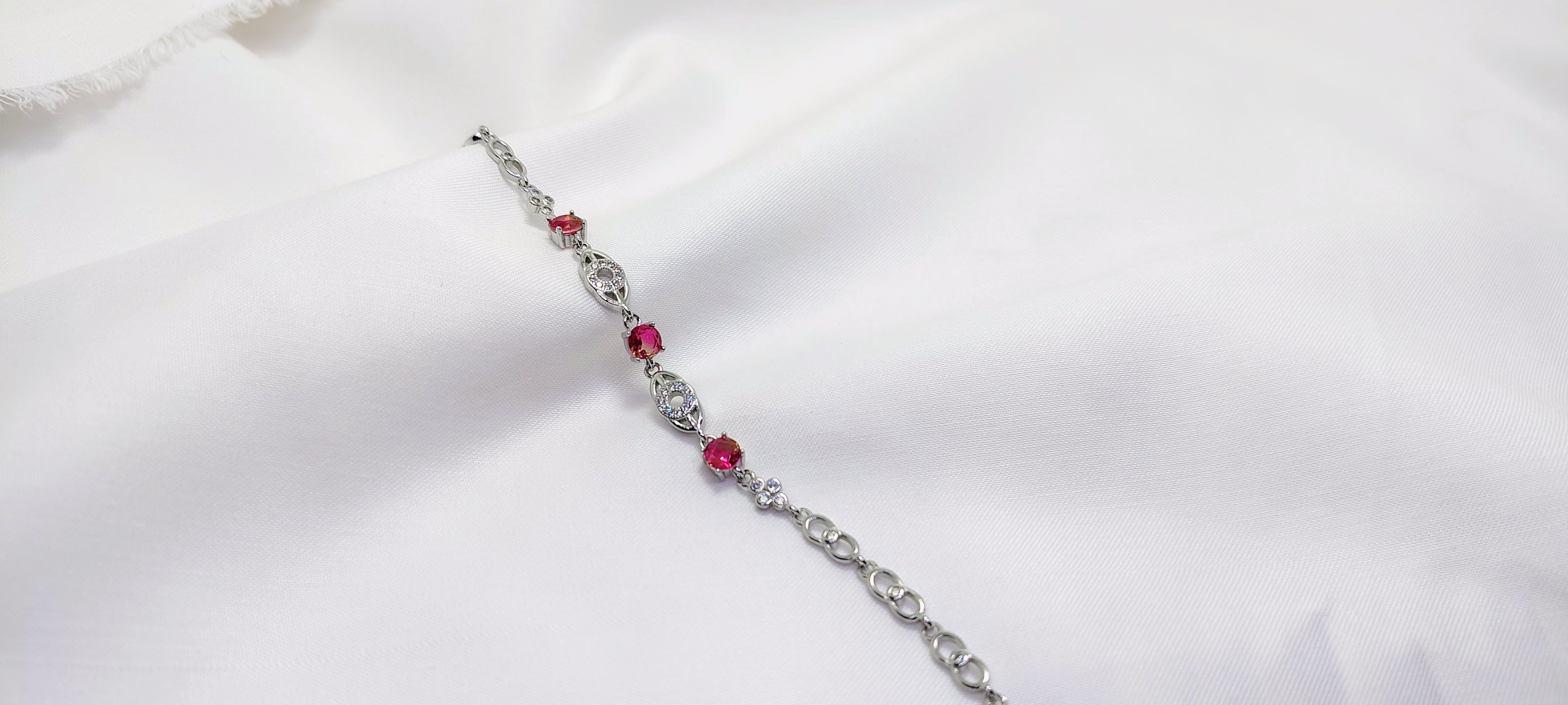 Scarlet Elegance Adjustable 925 Silver Bracelet - Strength doesn’t need to shout.