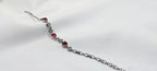 Red Stone 925 Silver Bracelet