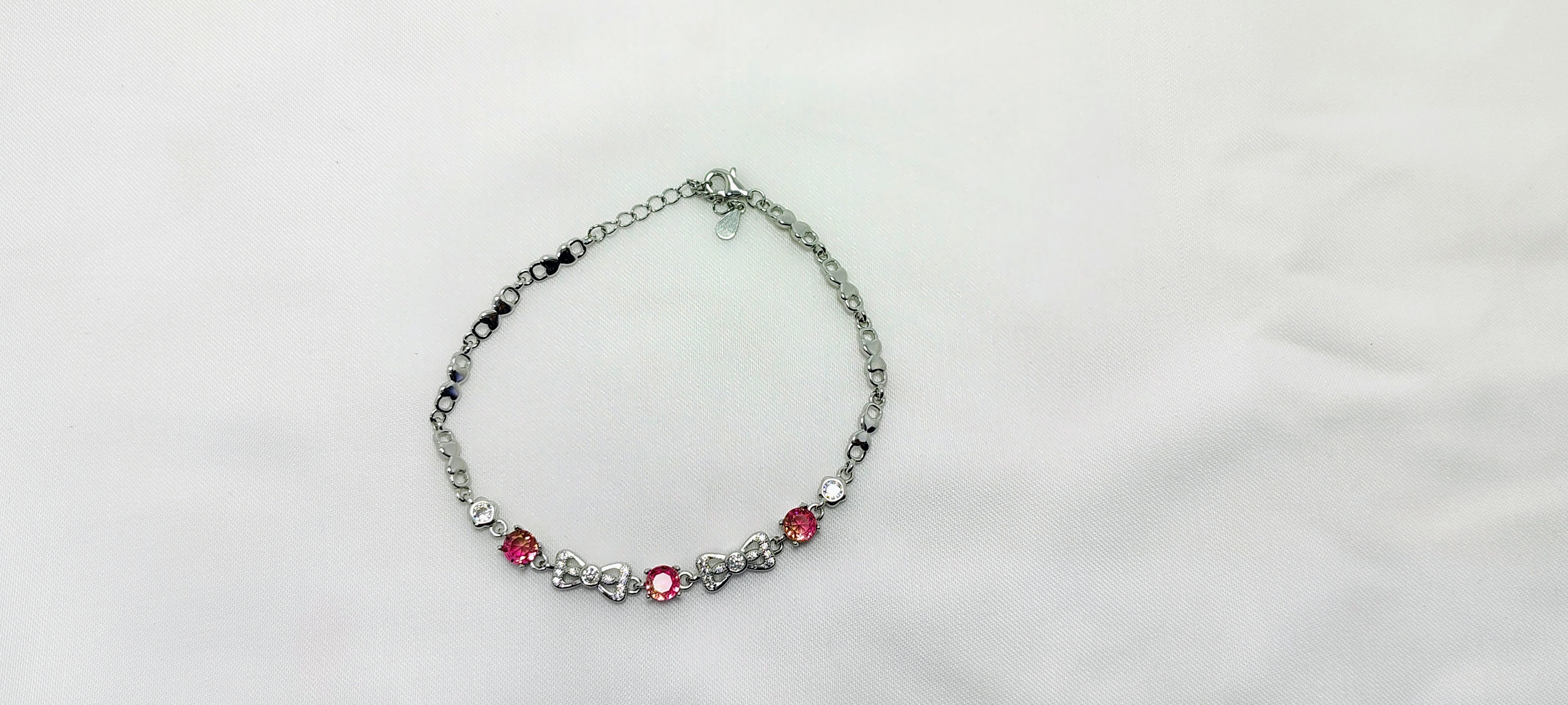 Red Stone 925 Silver Bracelet
