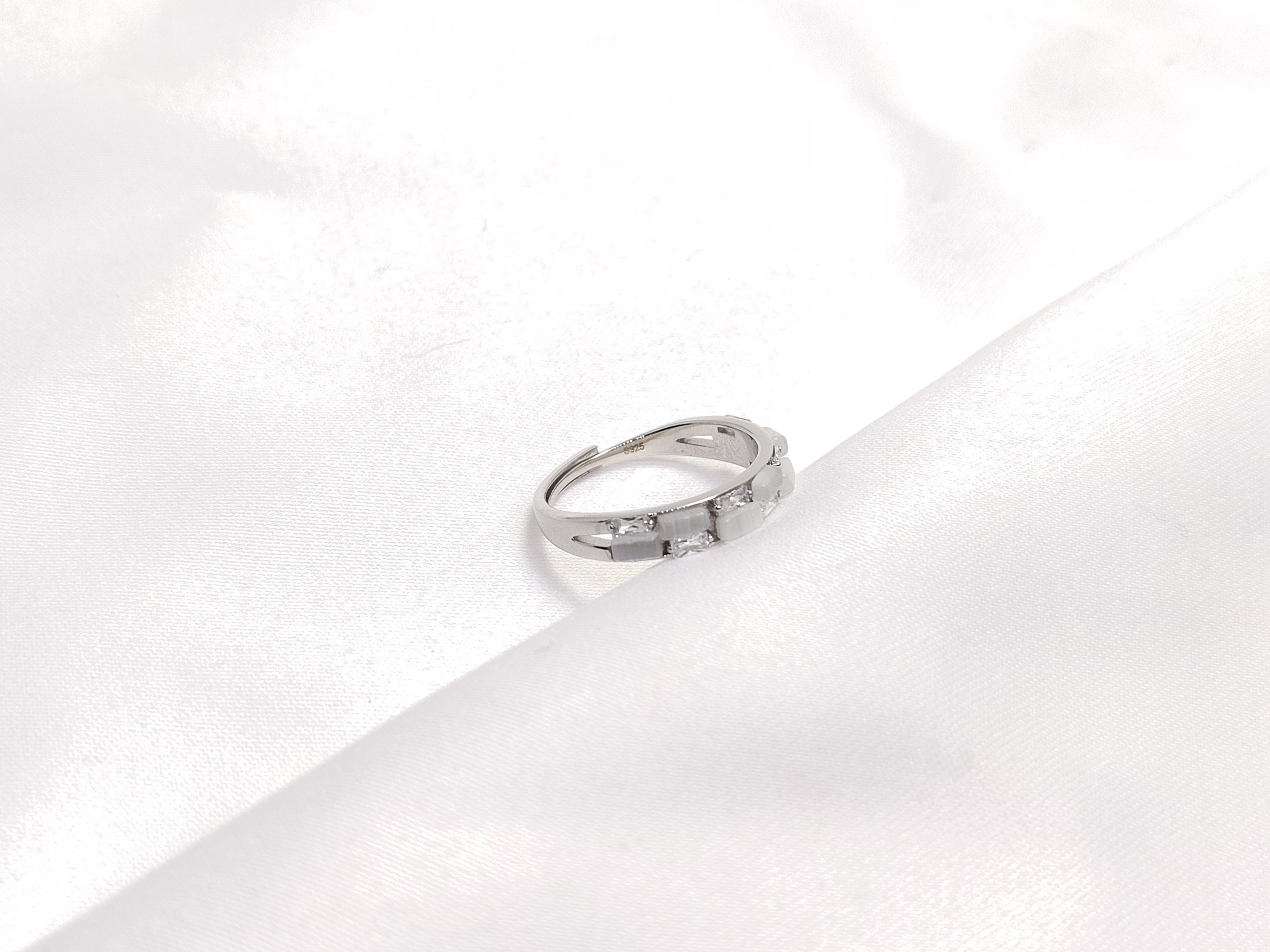 925 Sterling Silver Geometric Stackable Ring – Adjustable Fit