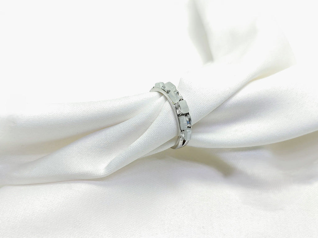 925 Sterling Silver Geometric Stackable Ring – Adjustable Fit